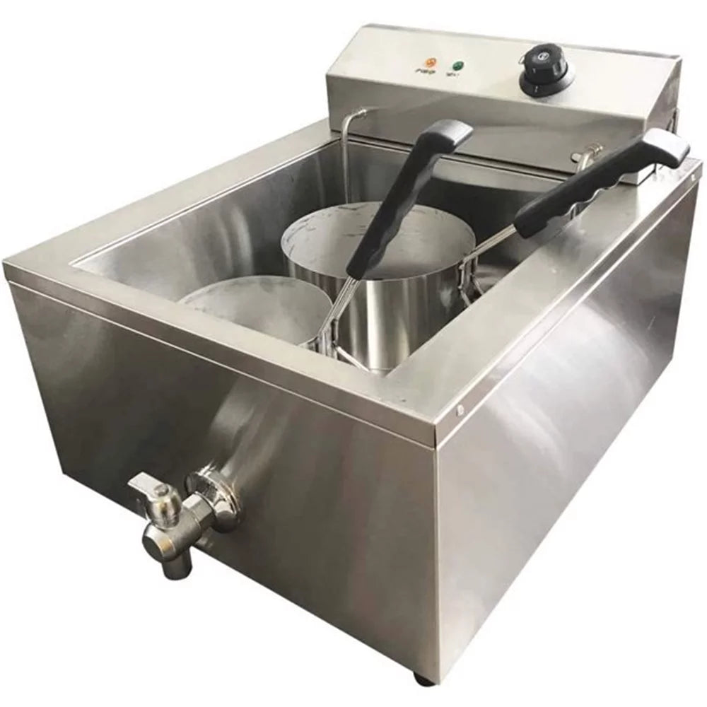 Stainless Steel Funnel Cake Deep Fryer with 2 Ring Molds E314010