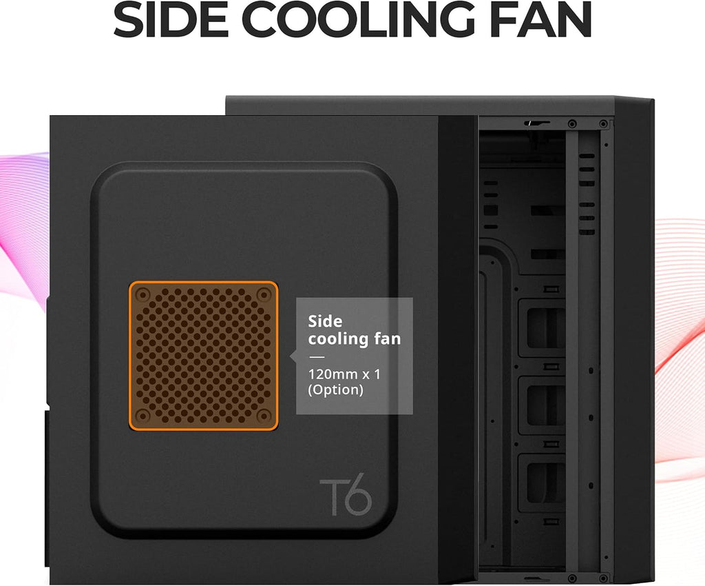Black ATX Mid Tower Computer PC Case with Pre-Installed 120mm Fan B8148