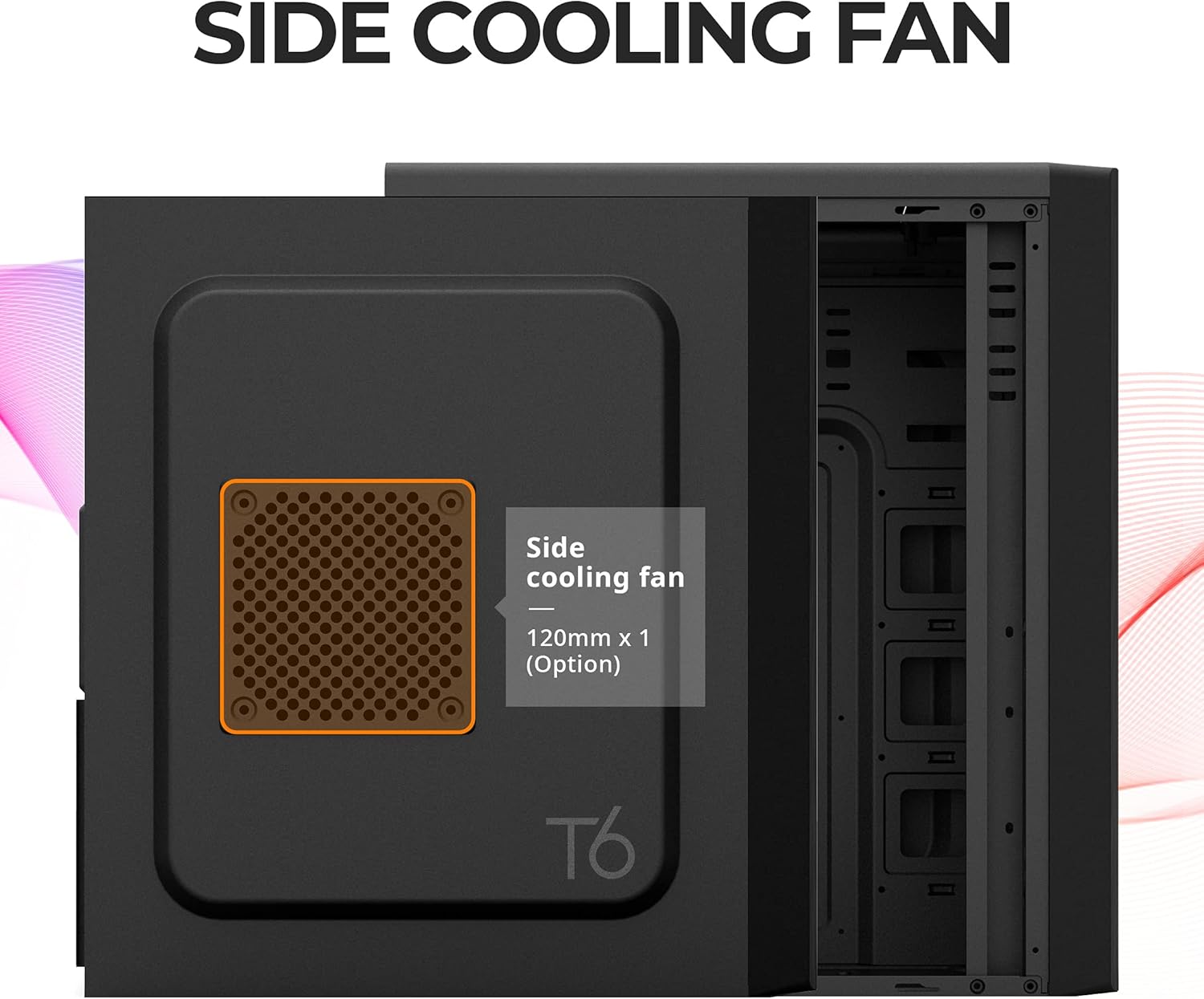 Black ATX Mid Tower Computer PC Case with Pre-Installed 120mm Fan B8148