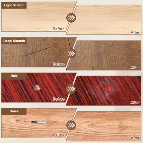 Blue Laminate Wood Floor Repair Kit with Wax Melting Tool, Hard Wax Filler, Marker Pen I909712