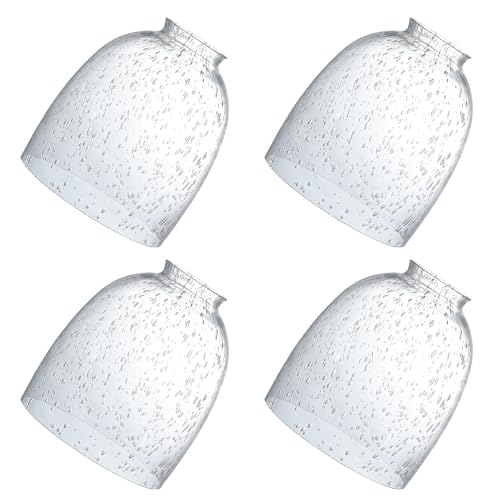 4 Pack Clear Seeded Glass Replacement Shades for Ceiling Fan Light Fixtures J917137