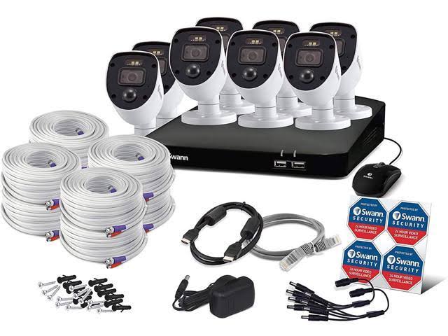 8 Channel 8 Cameras Wired Surveillance DVR Cctv 1080p Full HD 1TB Hdd Color Night Vision Security Camera System D652
