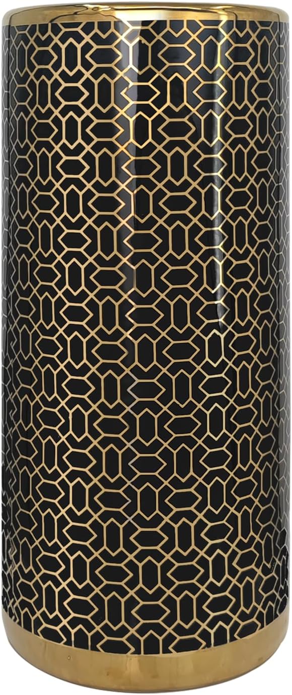 Black Gold Ceramic Umbrella Stand B325