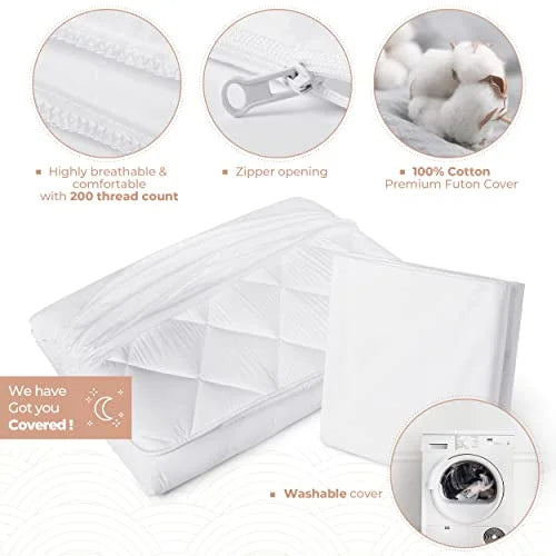 Twin Japanese Floor Mattress with Cotton Zip Cover J497