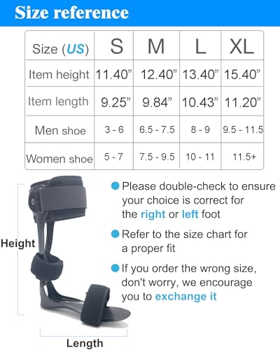 Medical Ankle Foot Orthosis Support Brace (Right, Medium) L23670