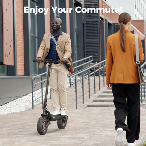 Electric Scooter with 50 Miles Long Range, 38 MPH Top Speed, 12" Offroad Pneumatic Tire E901
