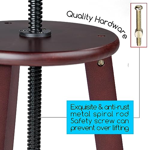 Wooden Drafting Stool with Adjustable Height S14031