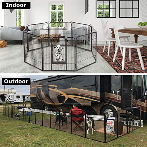 8 Panels 40 Inches Dog Playpen with Door V1237