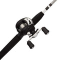 Medium 6' Low Profile Fishing Rod and Bait Cast Reel Combo (2 Piece), Black, White O3702