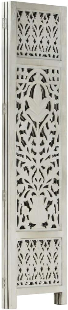 Gray 3-Panel Solid Wood Room Divider G72712