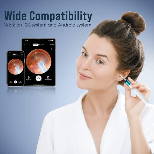 Ear Wax Removal Kit with Camera 1080P Otoscope Light 6 Ear Pick Blue P809