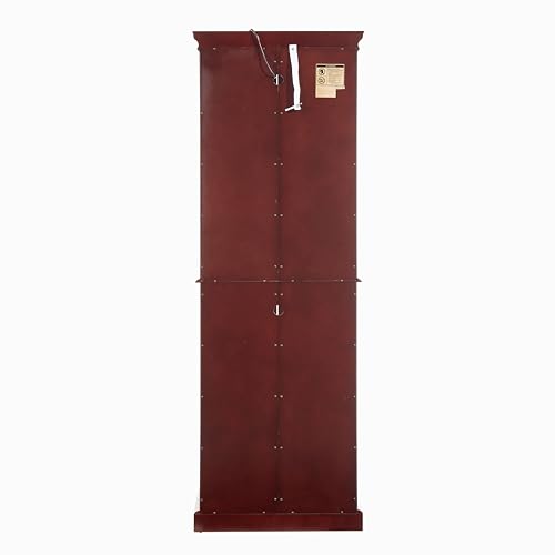 Lighted Glass Display Cabinet with Adjustable Shelves and Mirrored Back H6879