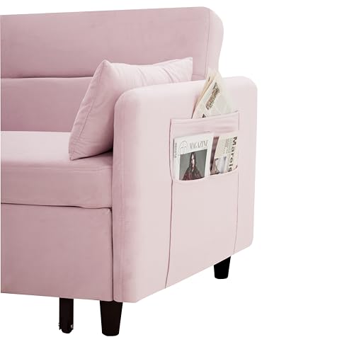 54" Velvet Sleeper Sofa with Two Pillows U787