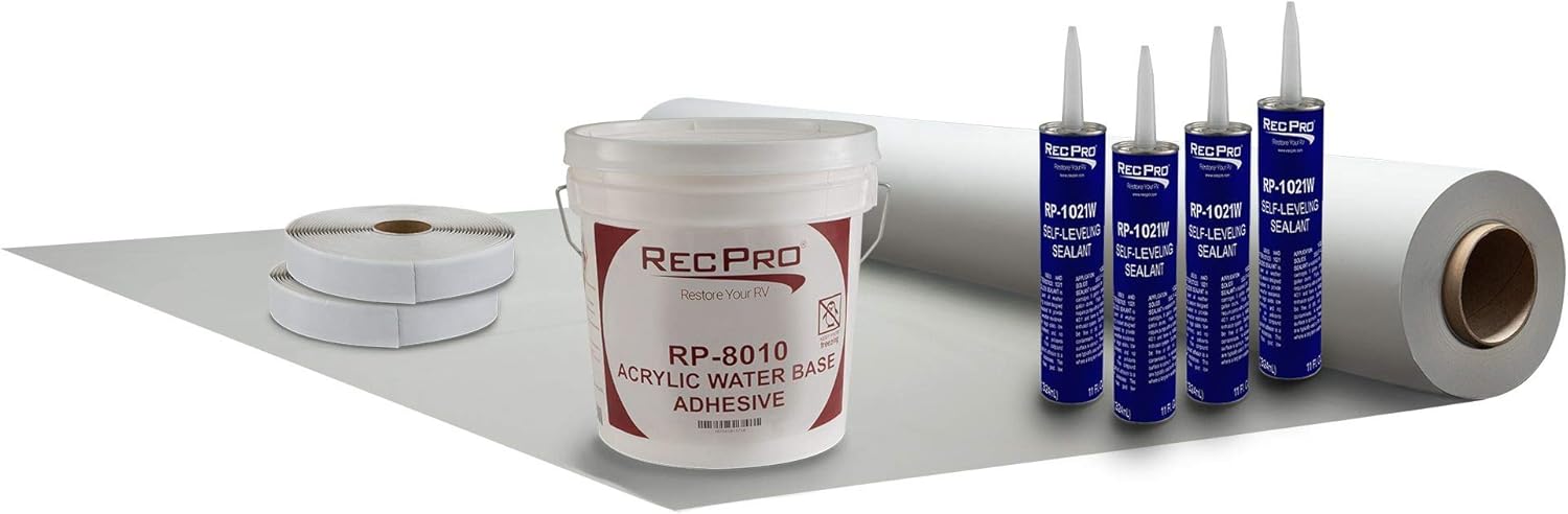 8.5' Wide 15' PVC RV Rubber Roof Kit E406