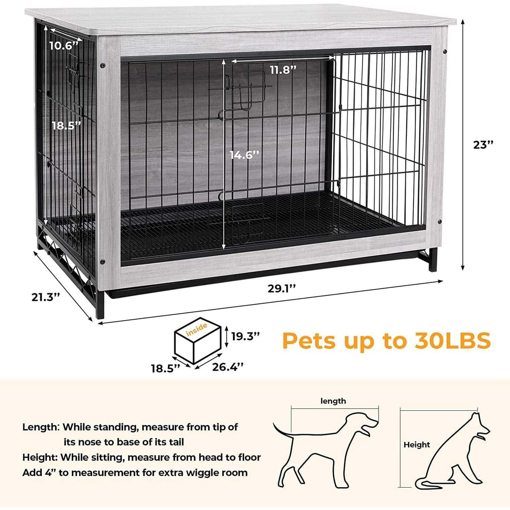 Wooden End Table Dog Crate A854