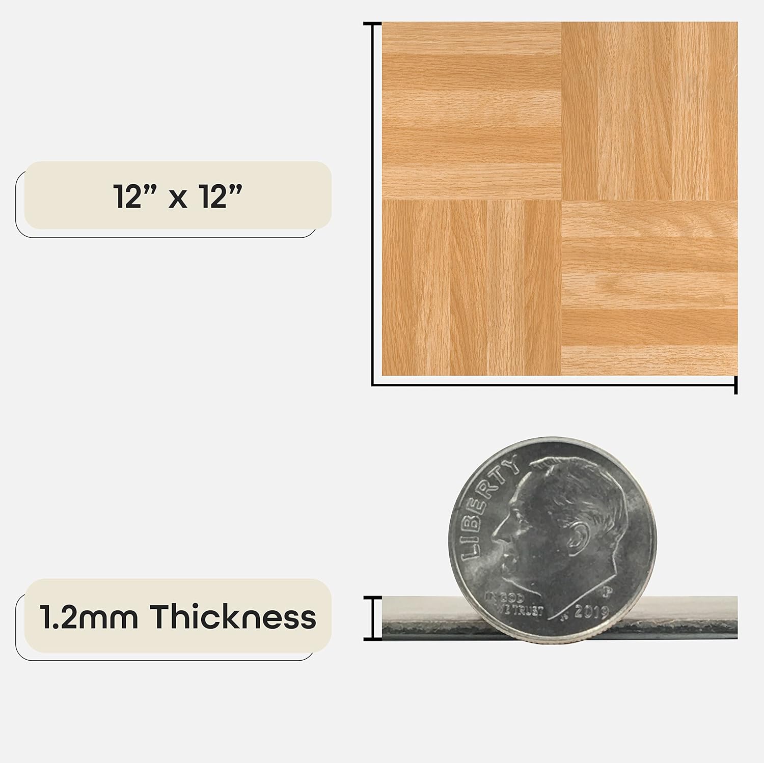 20 Tiles Self Adhesive 12-Inch Vinyl Floor Tiles A54121