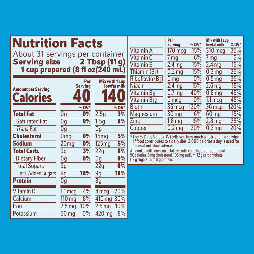 (4 pack) 18 oz Chocolate Drink Mix Powder F1648