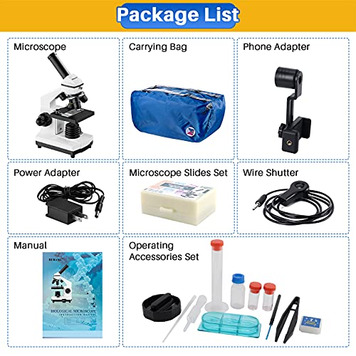 100X-2000X Compound Microscope with Microscope Slides E44435