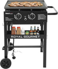 Black 2-Burner Propane Gas Griddle with 450 Sq. In. Cooking Area U3854