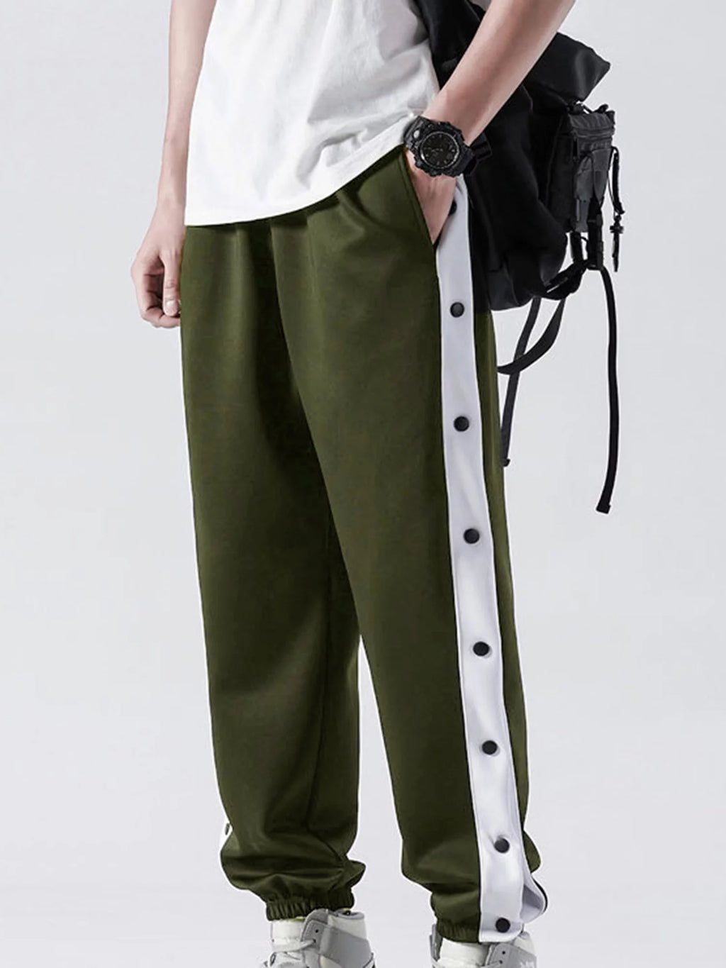 Men Tear Away Pants Quick Dry Loose Fit Basketball Pants Z747