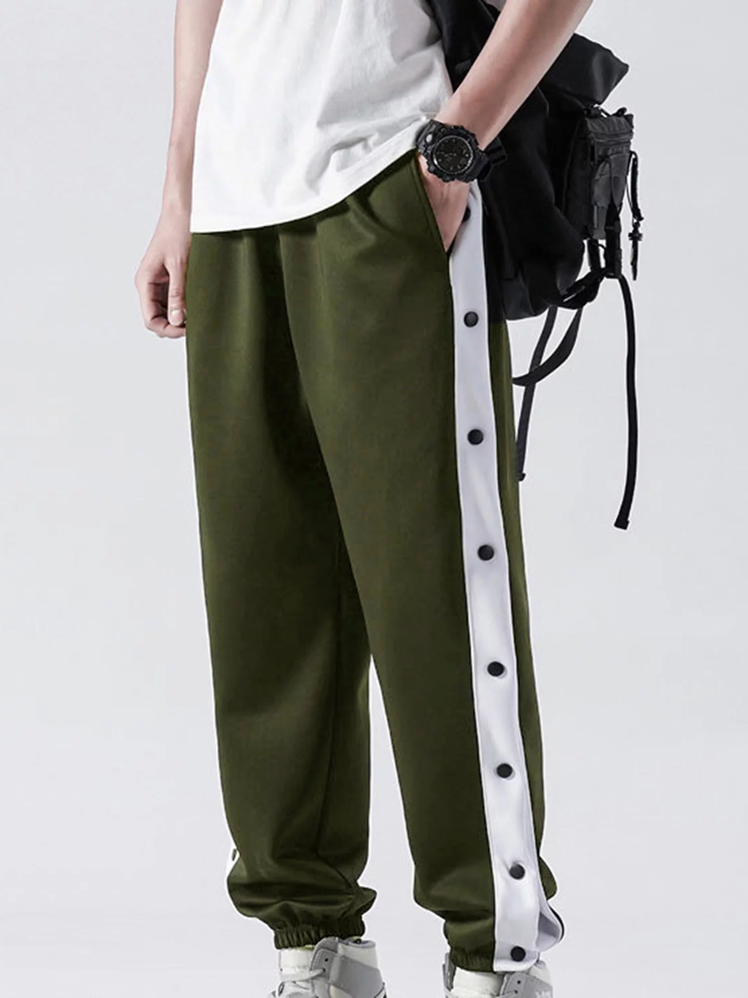 Men Tear Away Pants Quick Dry Loose Fit Basketball Pants Z747