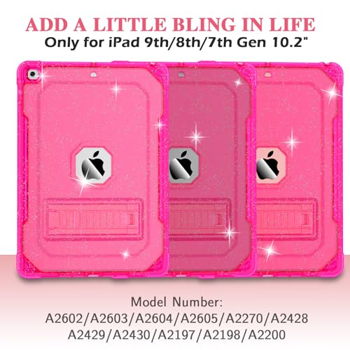 Glitter Hot Pink Slim Case for iPad 9.7 inch with Screen Protector J19394