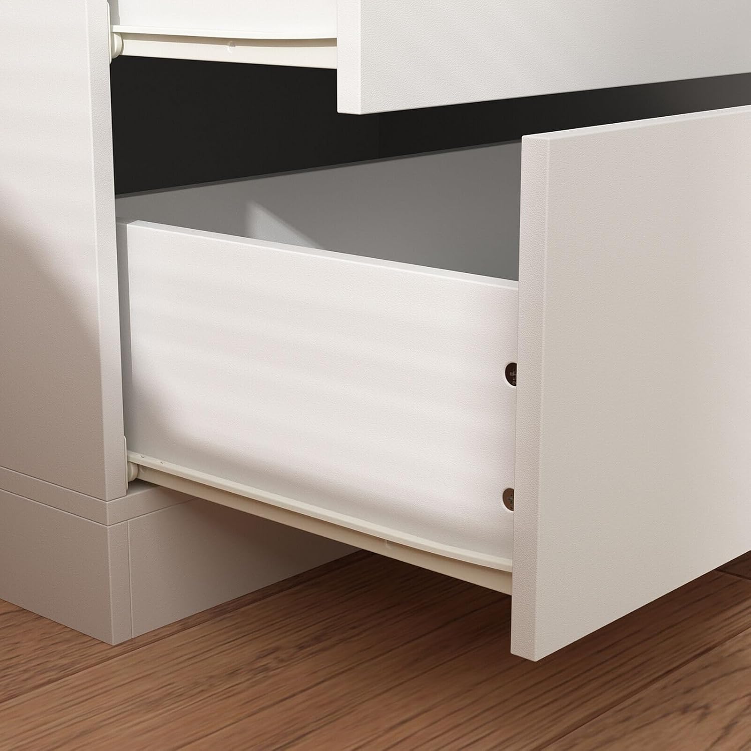 White 4-Door 2-Drawer Wood Wardrobe F87861