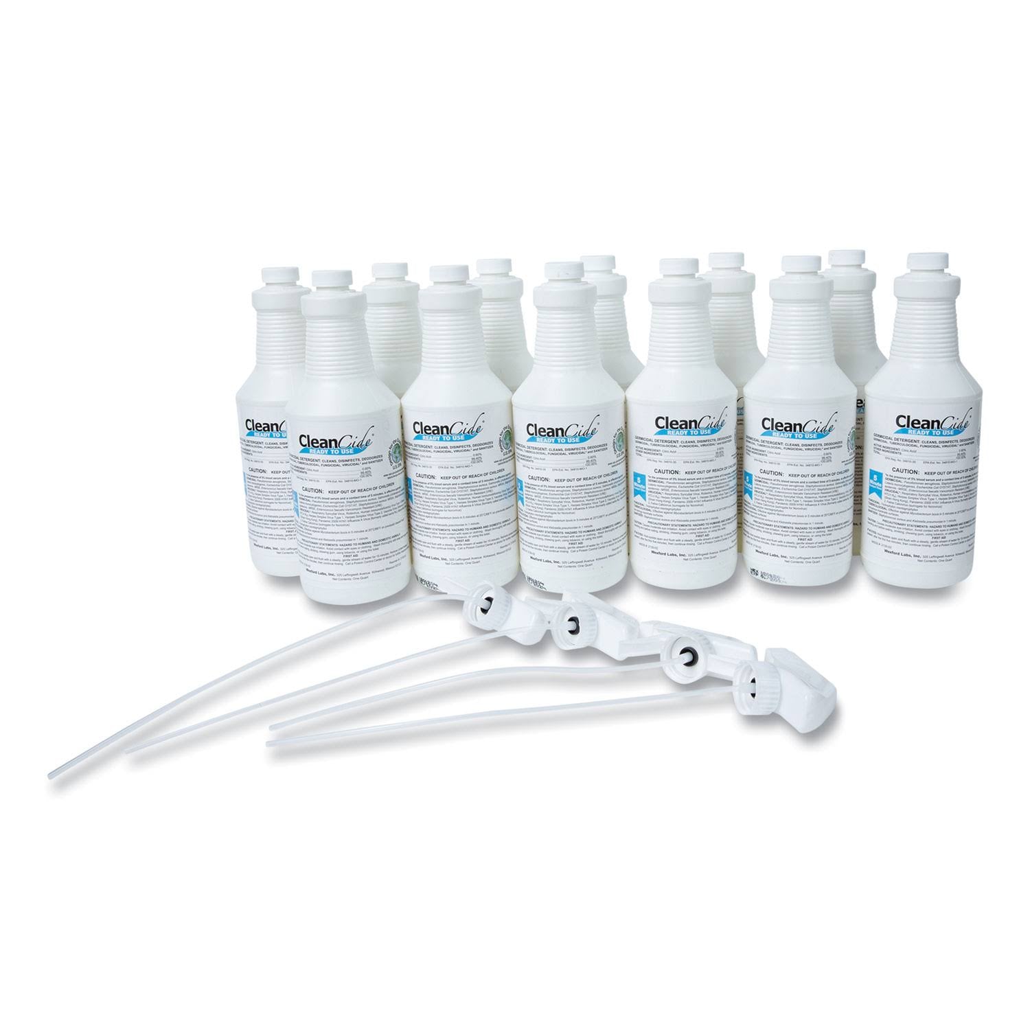 32 oz Disinfecting Cleaner, Light Citrus Scent, 12 Bottles and 4 Trigger Sprayers M50345