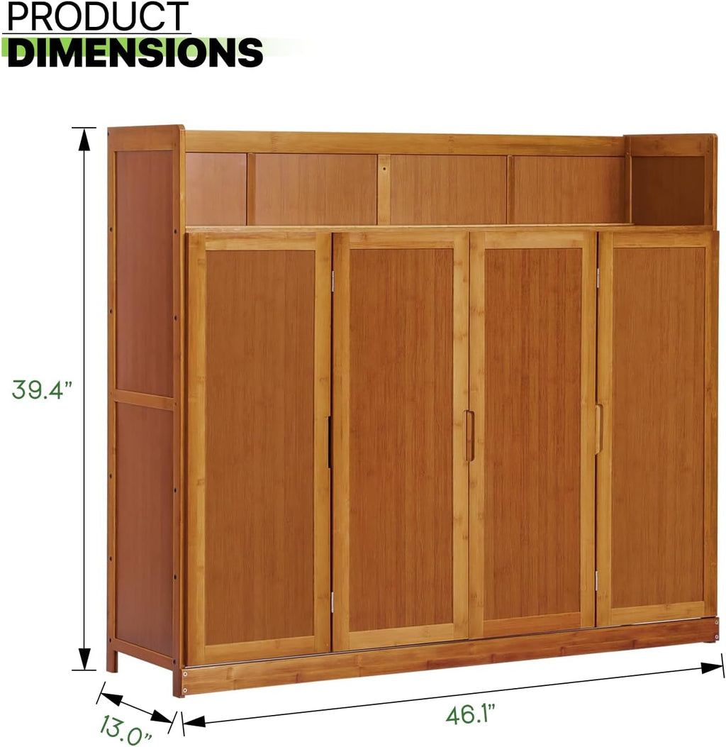 5 Tier Bamboo Shoe Cabinet with Doors H204343