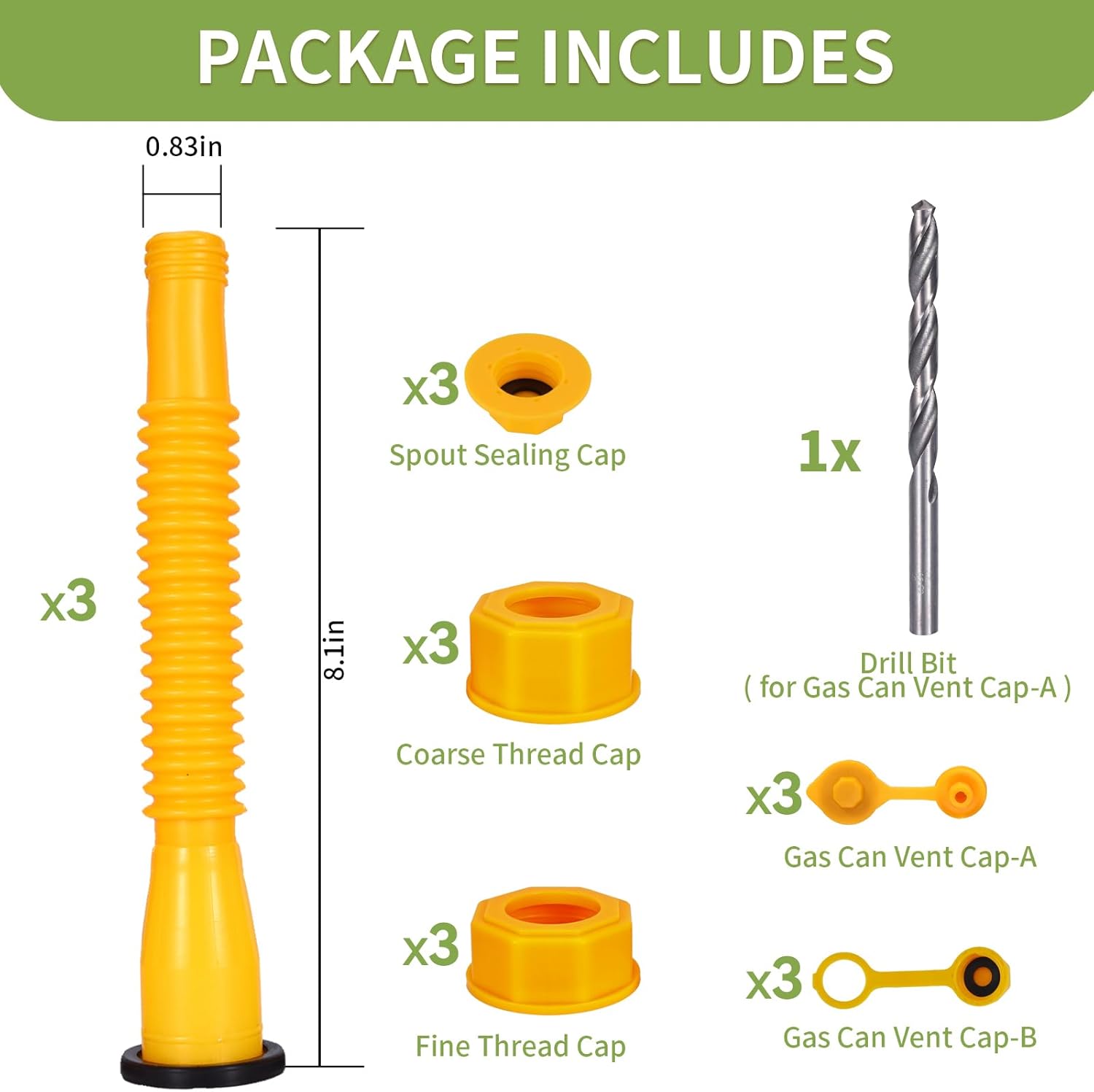 Anti-Spill Gas Can Nozzle Replacement with Flexible Nozzle Q748398