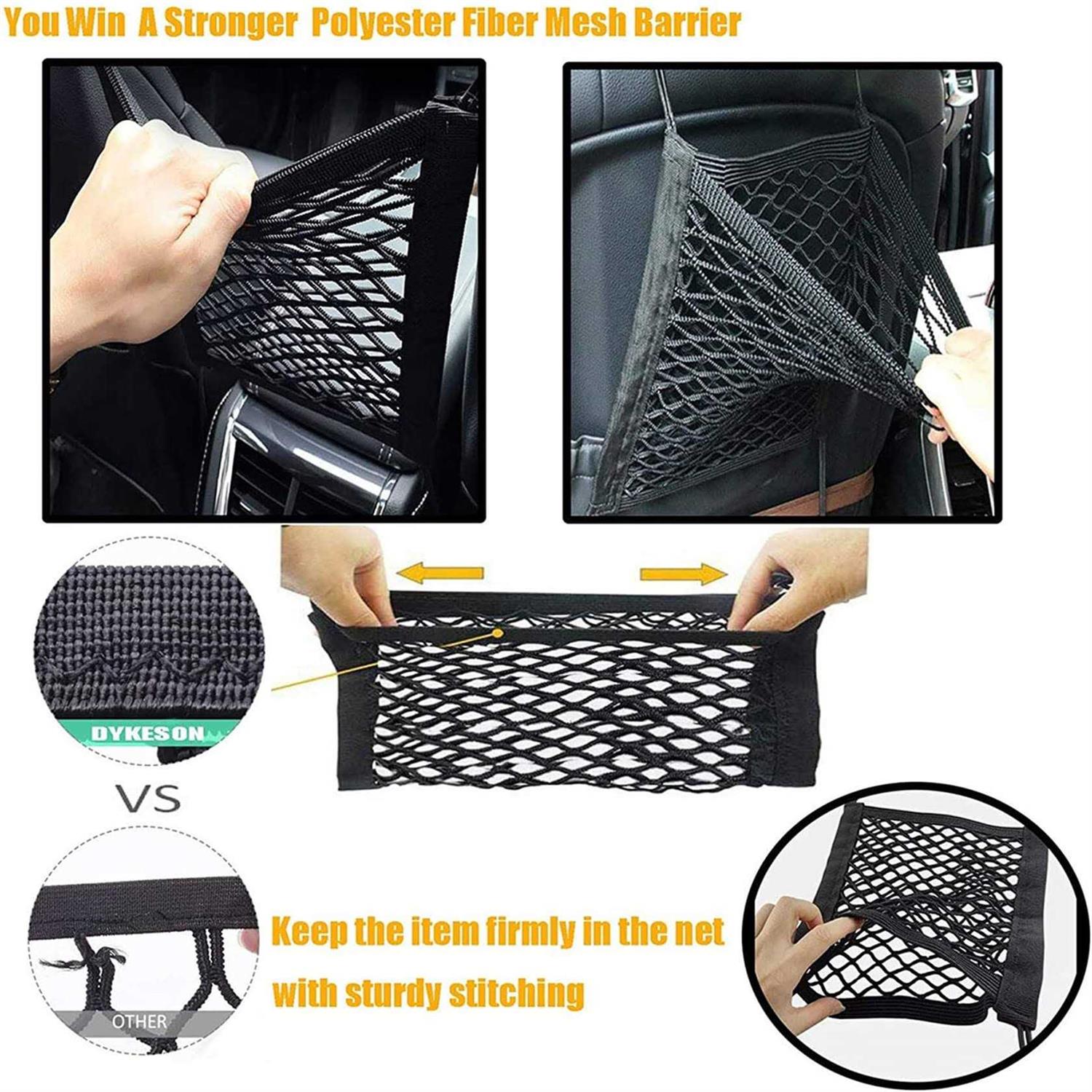 Dog Car Net Barrier Pet Barrier with Safety Mesh Organizer Stretchable Storage Bag E53920