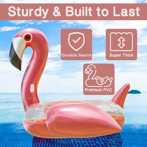 Huge 78 x 70 Pink Flamingo Pool Float P3281