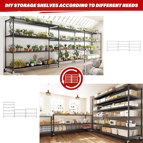 4 Tier Steel Wire Shelving Unit on Wheels X902