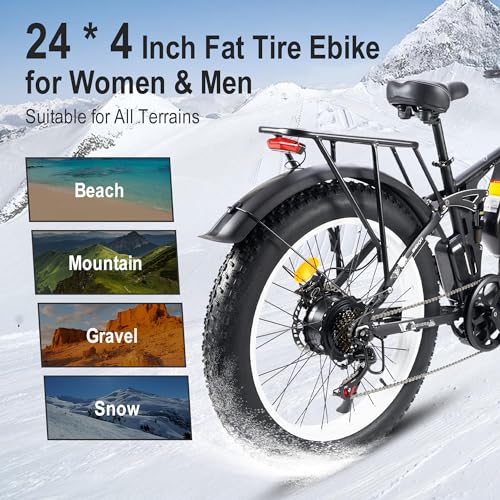 Dual-Motor Electric-Bike, 52V 30AH, 26 Inch Fat Tire Full Suspension Ebike U80199