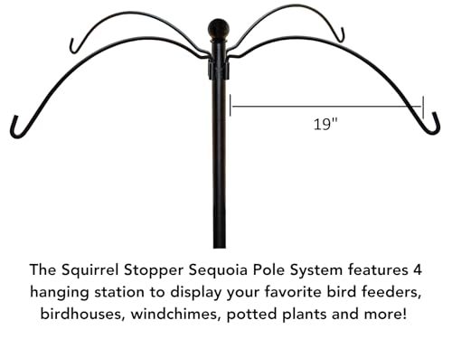 Bird Feeder Pole System with 4 Hanging Stations C319