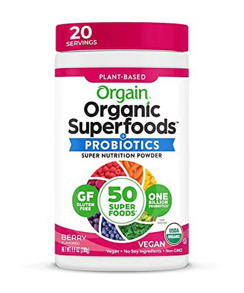 Organic Green Superfoods Powder, Berry, 0.62 Pound G47711