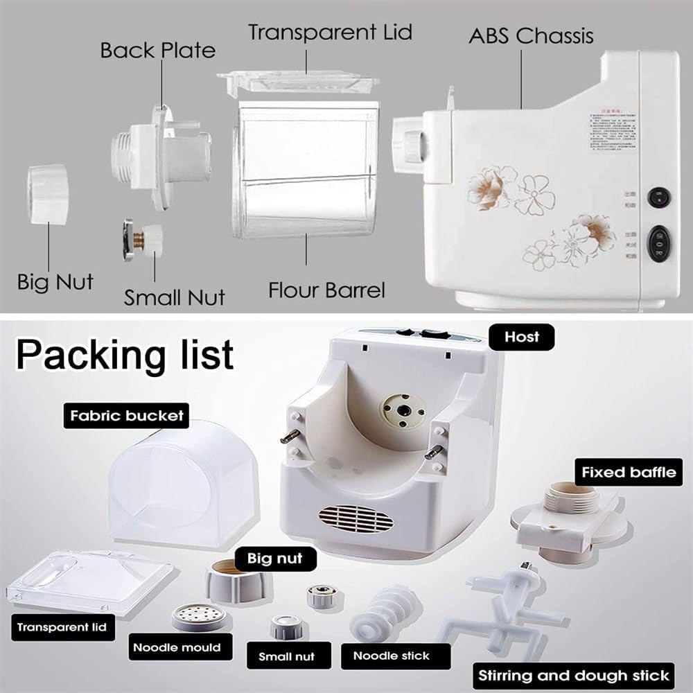 Electric Pasta Maker Machine, 180W Pasta Extruder Noodle Rolling Machine Fully Automatic J36527