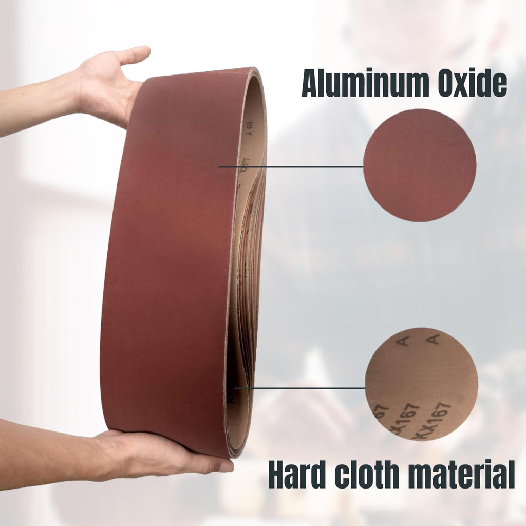 6 x 48 Inch Sanding Belts, 24PK, Aluminum Oxide Grits Assortment D399