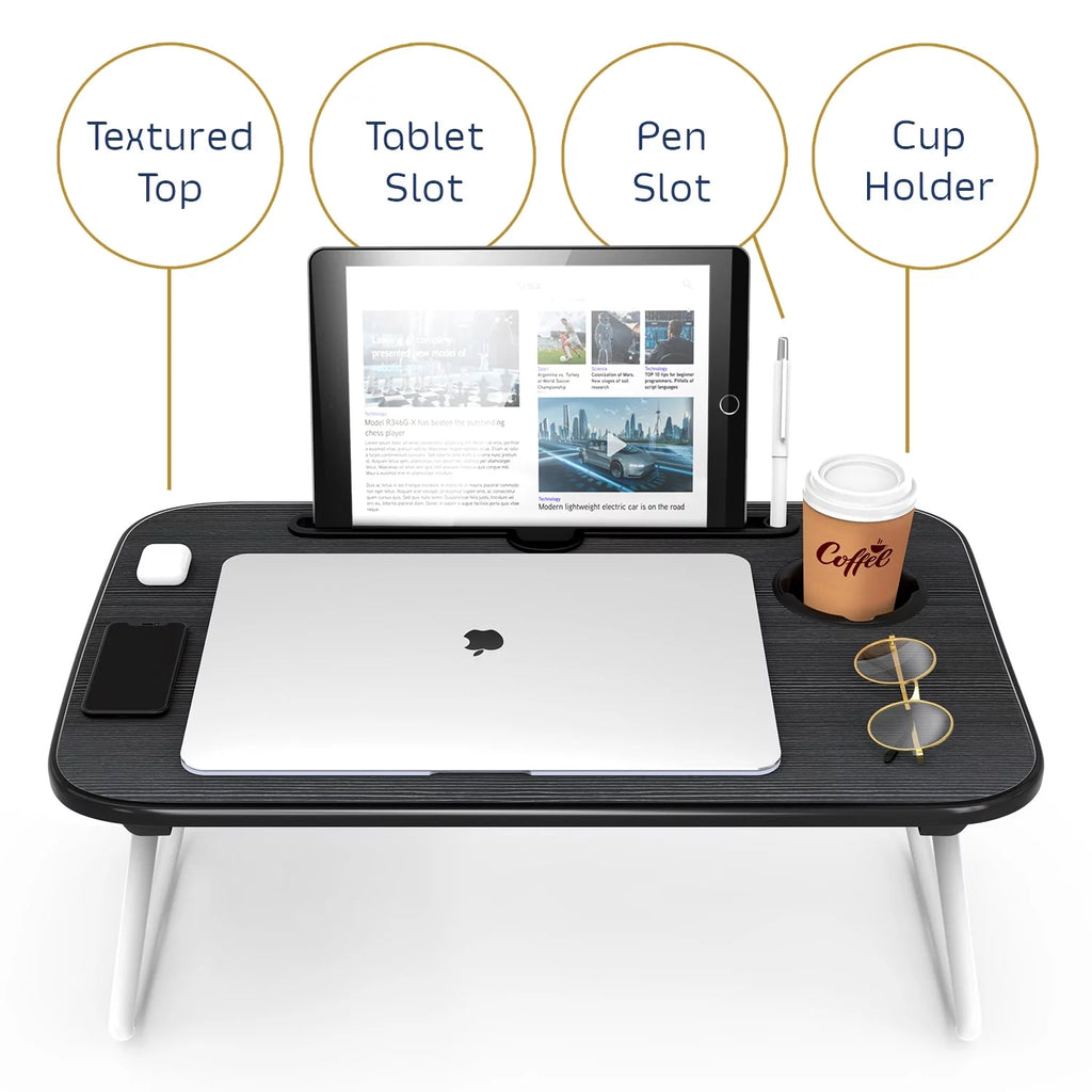 Adjustable Laptop Bed Tray Table with Foldable Legs A158688