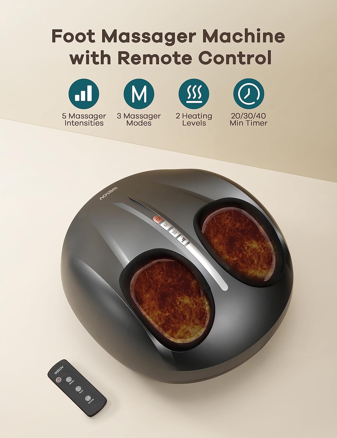 Deep Kneading Shiatsu Foot Massager with 2 Heating Levels Q863