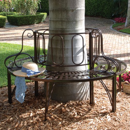 47 Inch Grey Circular Garden Tree Bench Seat M662