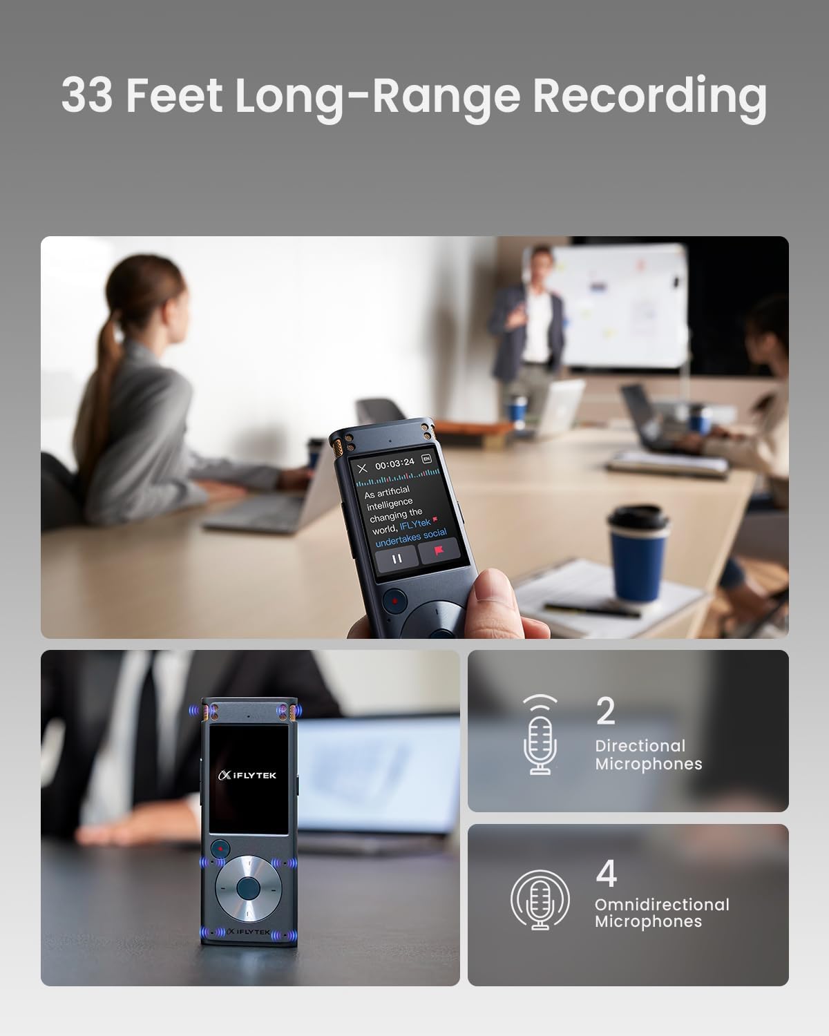 2-inch Touch Screen Voice Recorder with Playback C635868