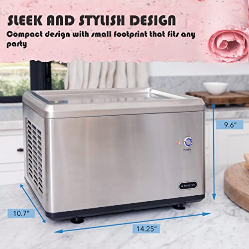0.5-Quart Stainless Steel Rolled Ice Cream Maker with Compressor P2666