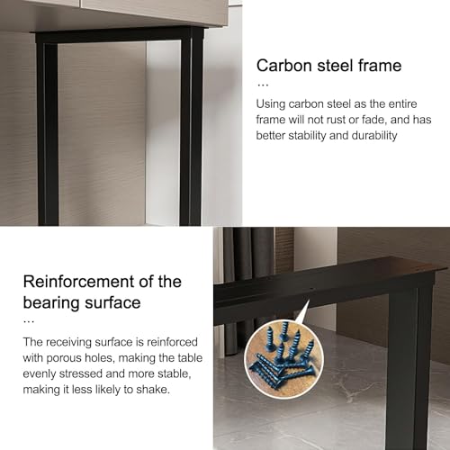 Set of 2 Black Metal Table Legs 40x60cm T7044