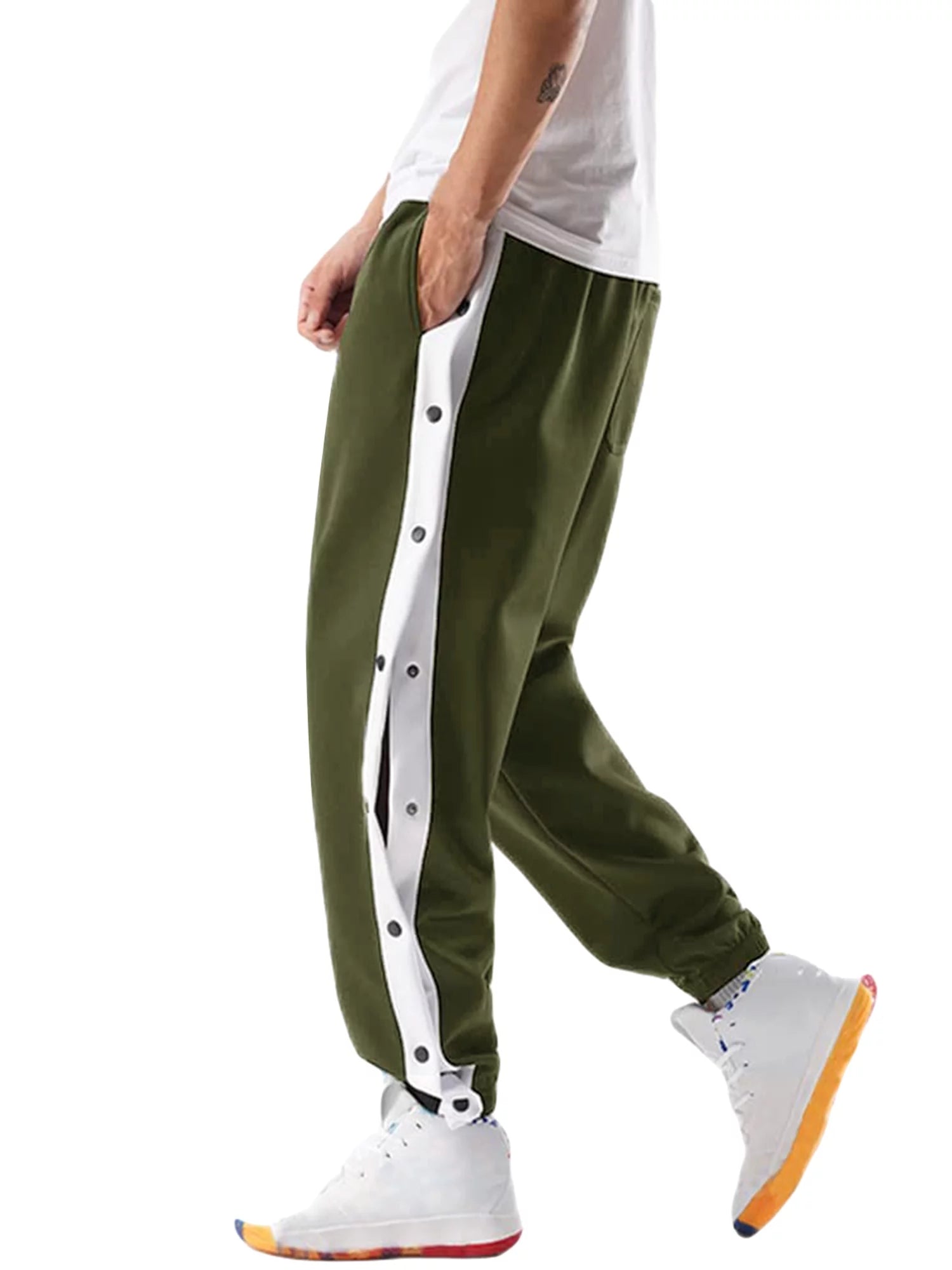 Men Tear Away Pants Quick Dry Loose Fit Basketball Pants Z747