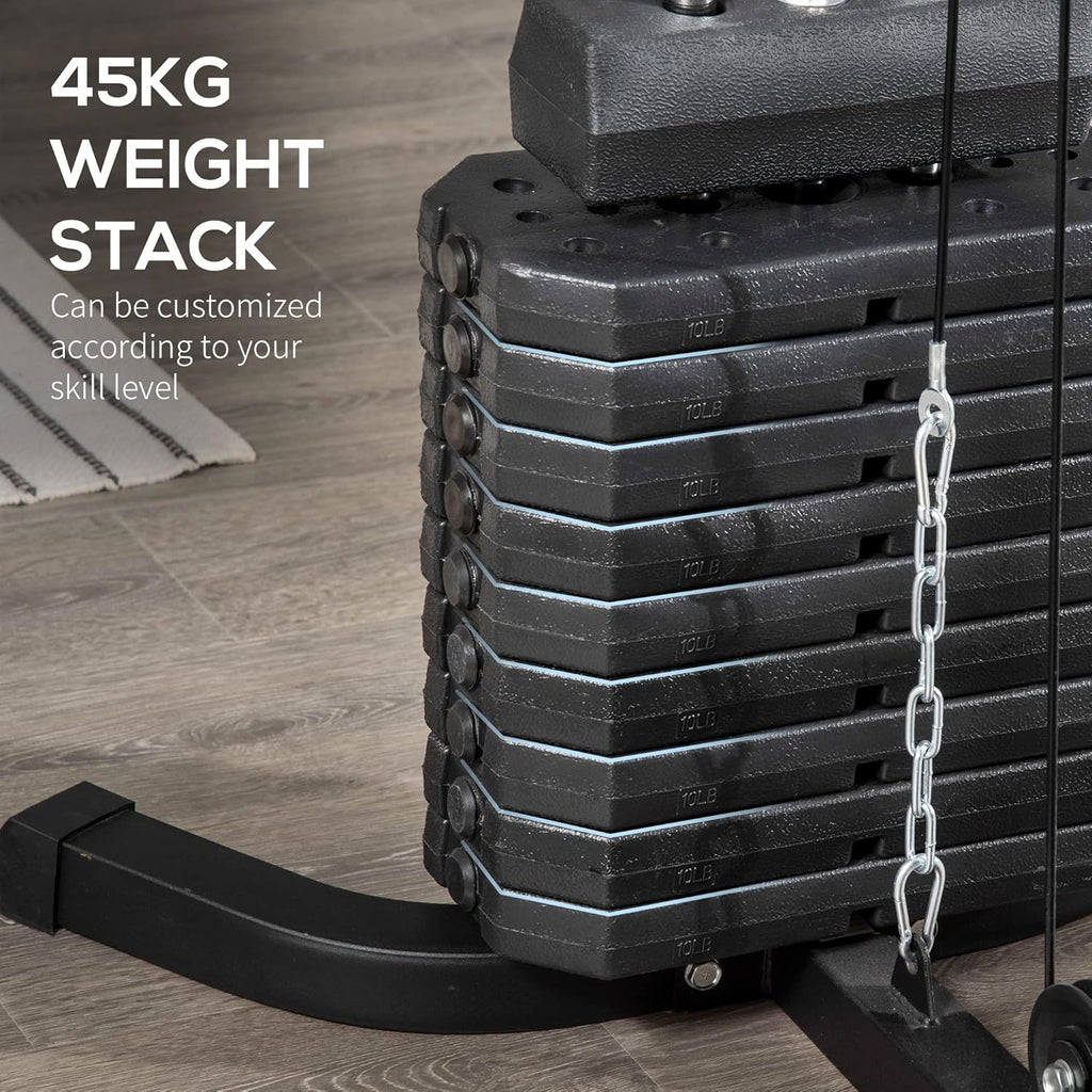 Multifunction Workout Station with 100Lbs Weight Stack Y8215