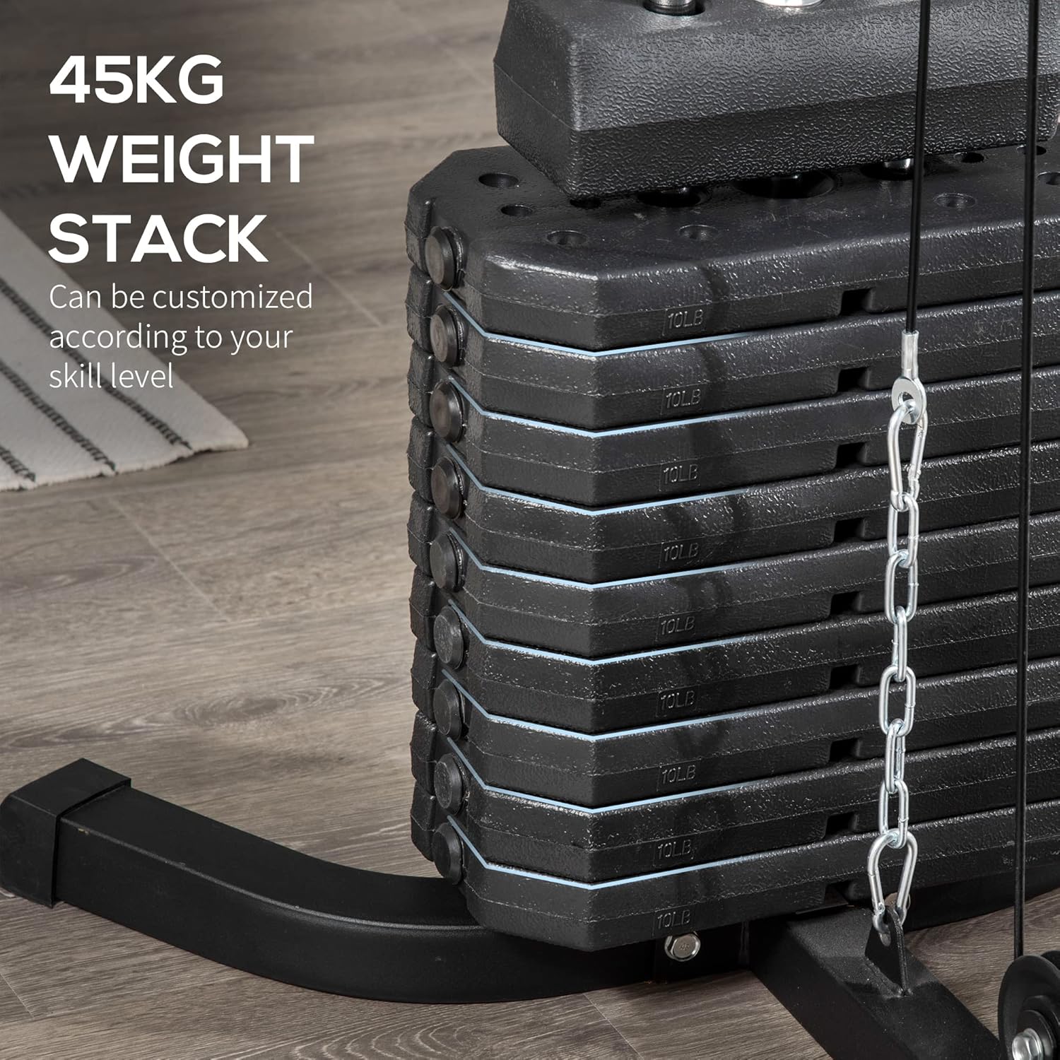Multifunction Workout Station with 100Lbs Weight Stack Y8215