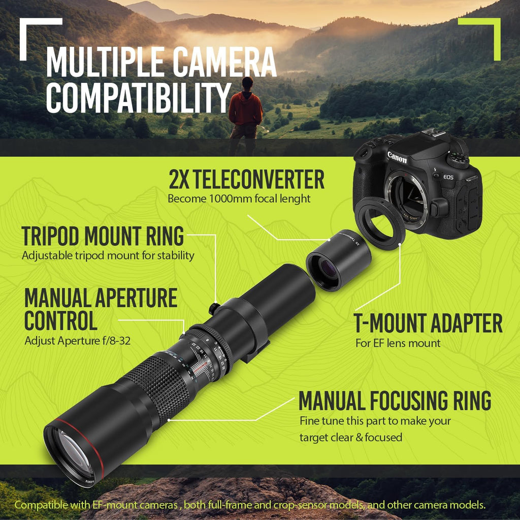 500mm/1000mm f/8 Manual Telephoto Lens Y375