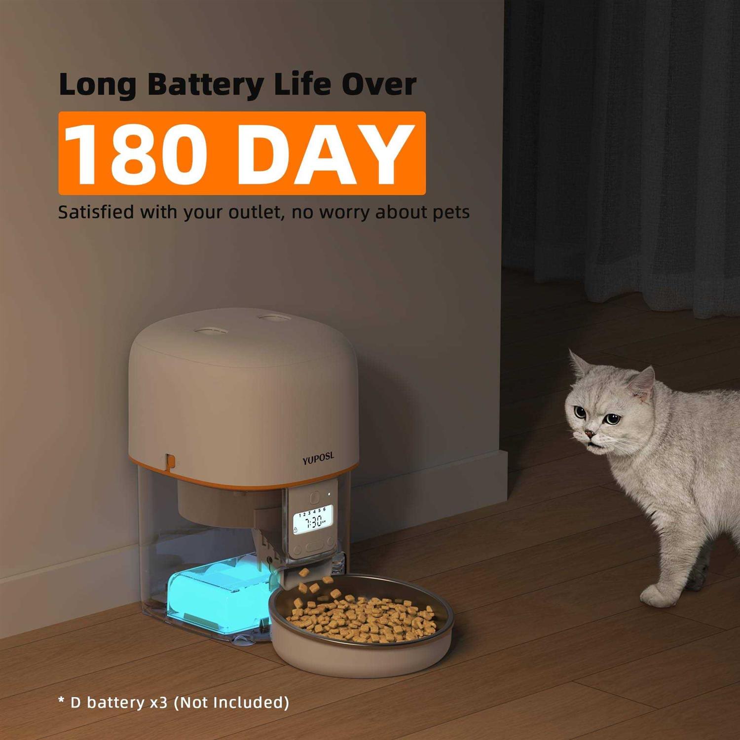 Automatic Cat Feeders 8cup/68oz Cat Food Dispenser W1409