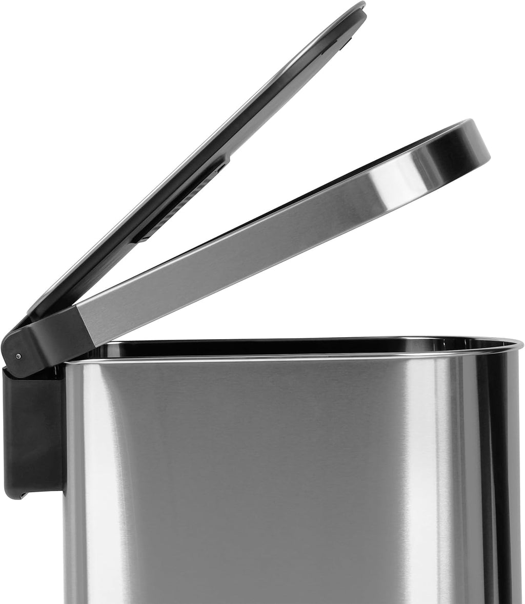 50 Liter / 13.2 Gallon Smudge Resistant Stainless Steel Trash Can with Foot Pedal J464